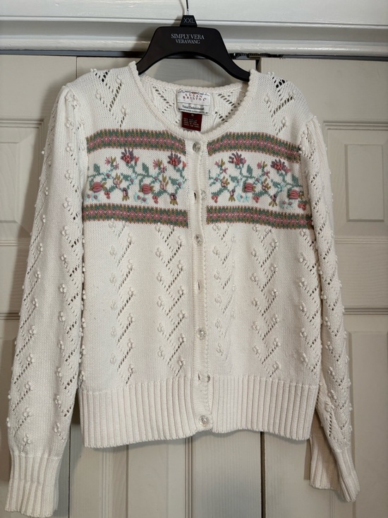 Susan Bristol Sweaters - Vintage Susan Bristol Hand Embroidered Cardigan Small Cottagecore Soft Girl